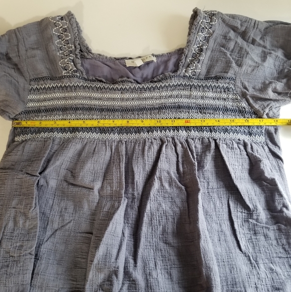 Hayden Embroidered Cottagecore Top M Gray - Picture 3 of 8